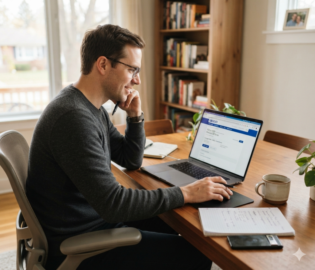 Customer reviewing general auto insurance information
